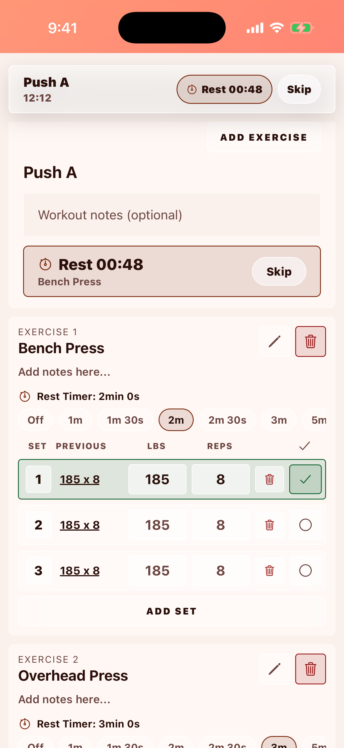 BarPath active workout set logging