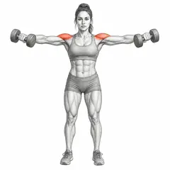Dumbbell lateral raise, female