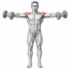 Dumbbell lateral raise, male