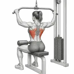 Lat pulldown, female