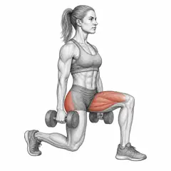 Walking lunge, female
